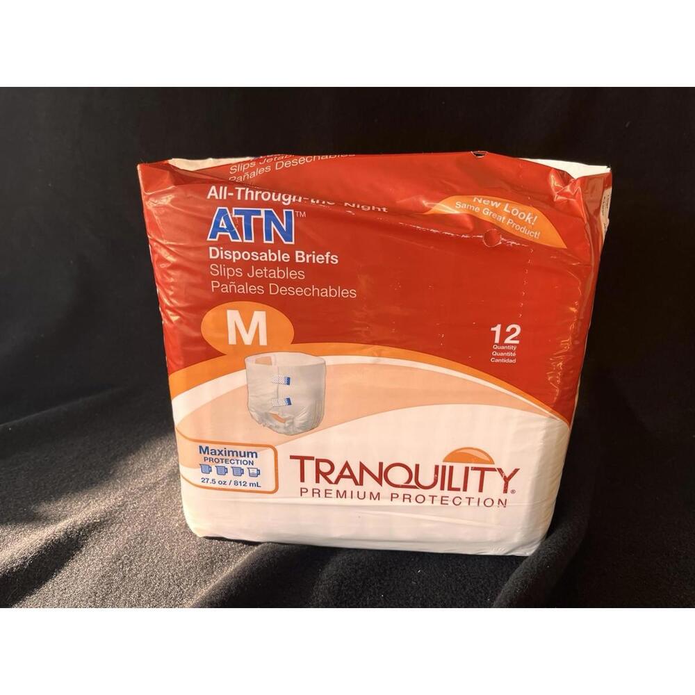 Tranquility ATN All-Through-The-Night Disposable Brief - M (12 Quantity)